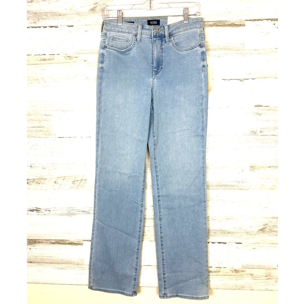 NYDJ Northstar Blue High Rise Relaxed Straight Jeans Womens 4 NWT Casual